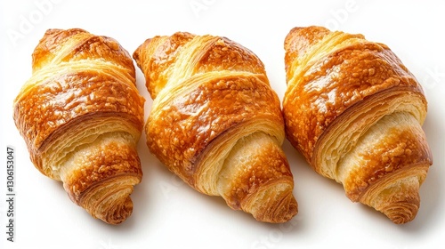 Wallpaper Mural Delicious Golden-Brown Croissants A Trio of Buttery Perfection, Baked to a Crispy Flake with a Soft, Airy Interior These Classic French Pastries, Ideal for Breakfast or Brunch, Offer a Tempting Aroma Torontodigital.ca
