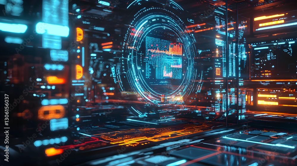 Exploring futuristic interface technology in digital environments sci-fi visuals high-tech perspective Exploring futuristic interface technology in digital environments sci-fi visuals high-tech perspective