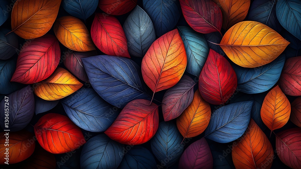 Vibrant autumn leaves richly colored densely arranged create a warm inviting mood. AI Generated Vibrant autumn leaves richly colored densely arranged create a warm inviting mood. AI Generated