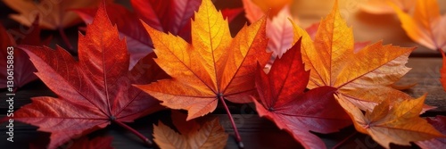 Wallpaper Mural Vibrant autumn leaves, skeletal veins showing, macro, skeleton, texture Torontodigital.ca