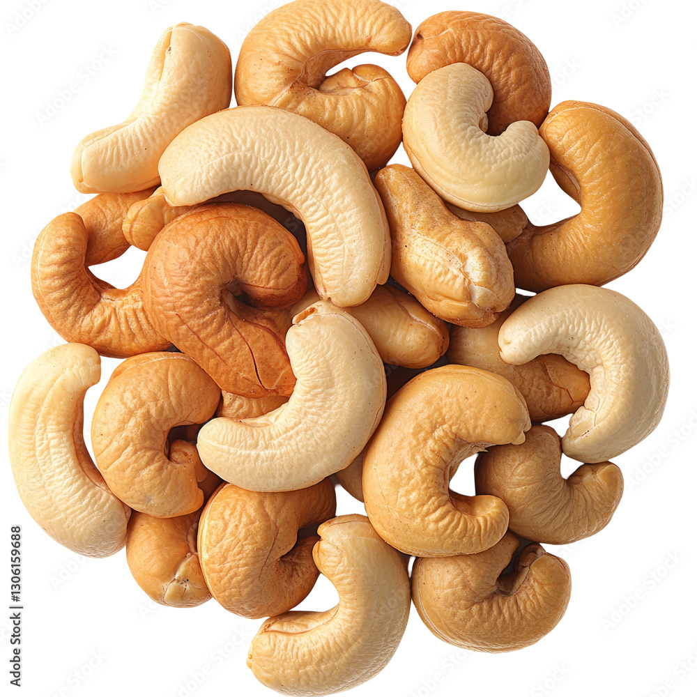 Pile Of Roasted Cashew Nuts On Black. Delicious Snack. Healthy Vegan Food Ingredient. Pile Of Roasted Cashew Nuts On Black. Delicious Snack. Healthy Vegan Food Ingredient.