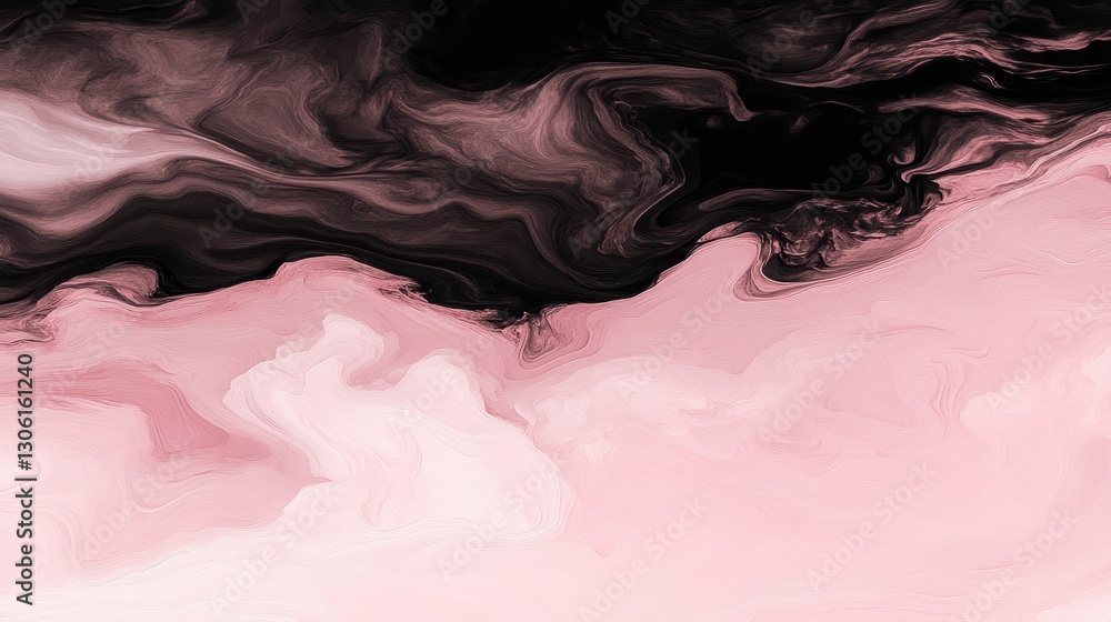 Fototapeta premium Abstract Fluid Art Displaying Dark Swirls And Pink Shades