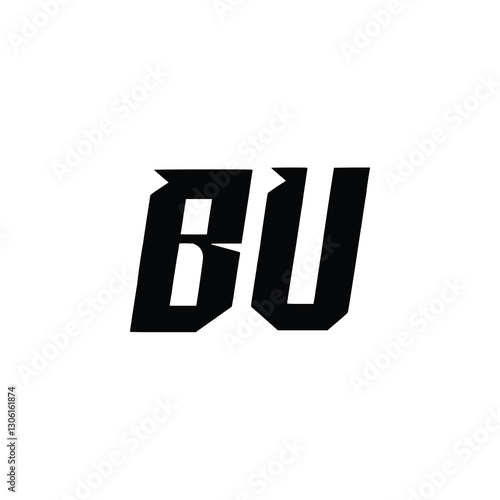 BU monogram logo design letter text name symbol monochrome logotype alphabet character simple logo