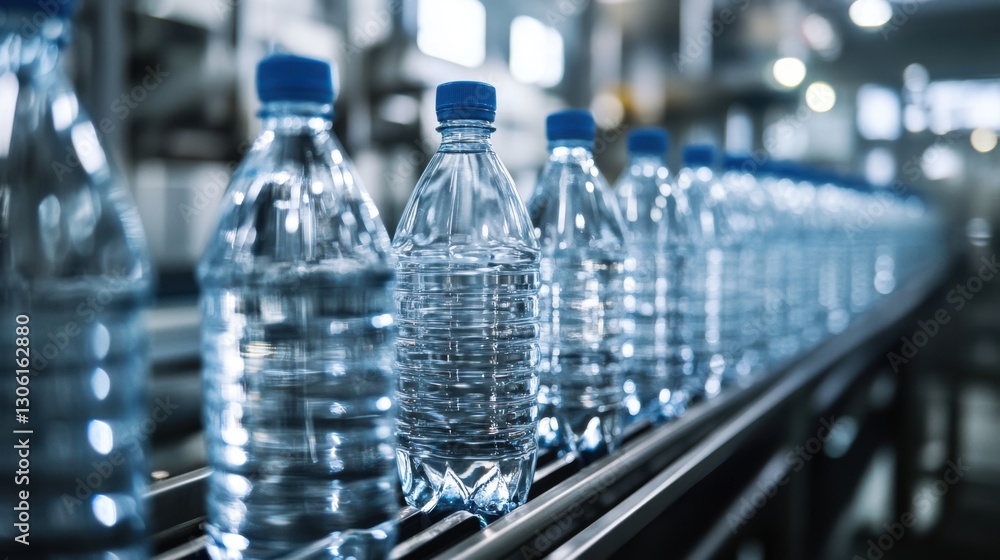 High-speed automated water bottling plant with rows High-speed automated water bottling plant with rows