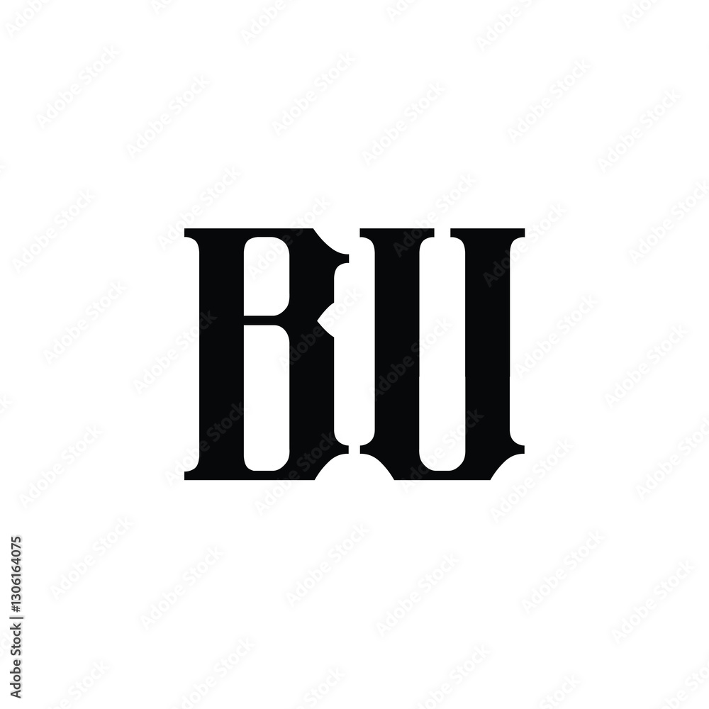 BU monogram logo design letter text name symbol monochrome logotype alphabet character simple logo BU monogram logo design letter text name symbol monochrome logotype alphabet character simple logo