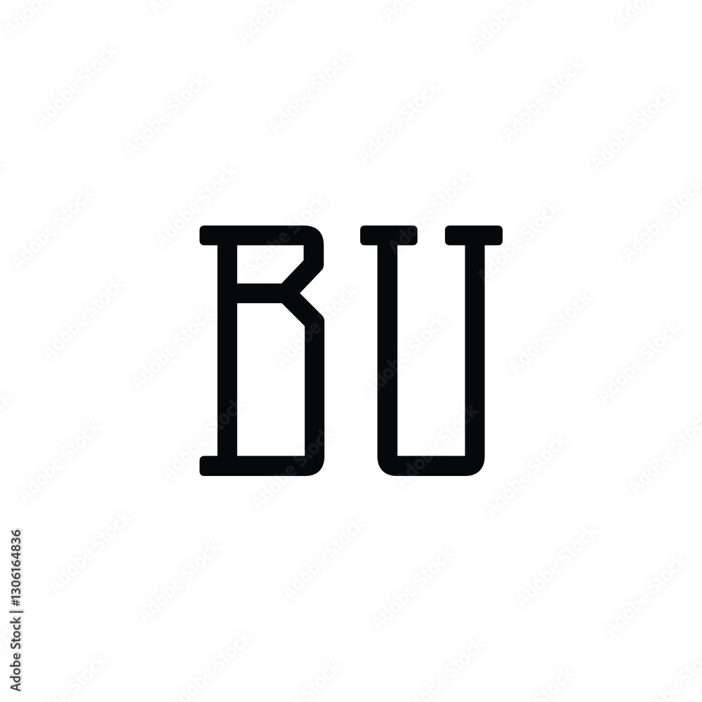 BU monogram logo design letter text name symbol monochrome logotype alphabet character simple logo BU monogram logo design letter text name symbol monochrome logotype alphabet character simple logo