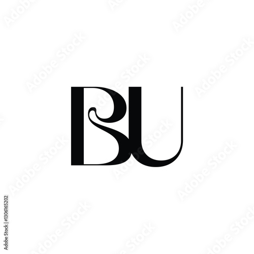 BU monogram logo design letter text name symbol monochrome logotype alphabet character simple logo