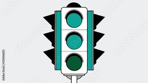 Traffic light with green, yellow, and red signals indicating vehicle movement