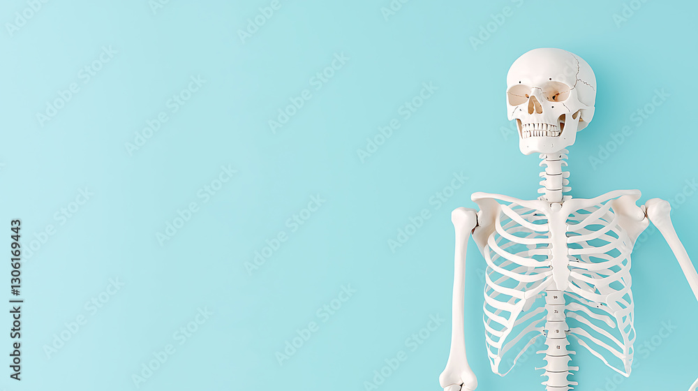 Obraz premium Educational skeleton model display classroom visual aid scientific close-up anatomy learning