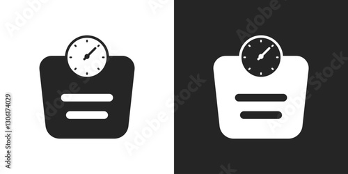 Weight scale black and white icon vector design