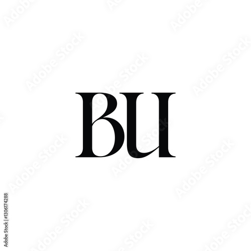 BU monogram logo design letter text name symbol monochrome logotype alphabet character simple logo