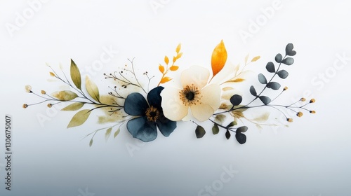 Elegant Floral Arrangement with Soft Colors and Delicate Leaves for Design and Decoration Purposes