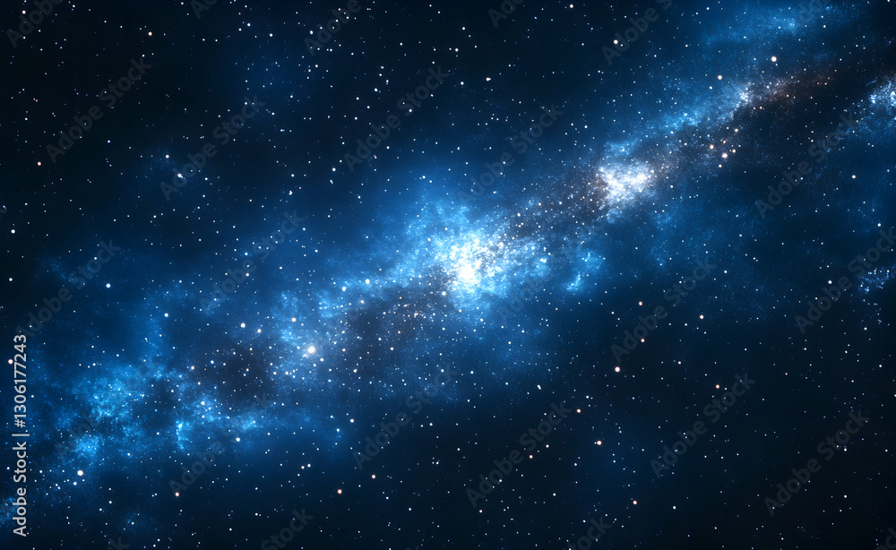 A mesmerizing view of the cosmos, a vibrant nebula and a multitude of stars A mesmerizing view of the cosmos, a vibrant nebula and a multitude of stars