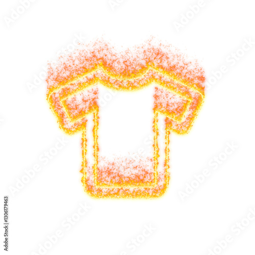 Burning icon tshirt on transparent background. Flames and small fire