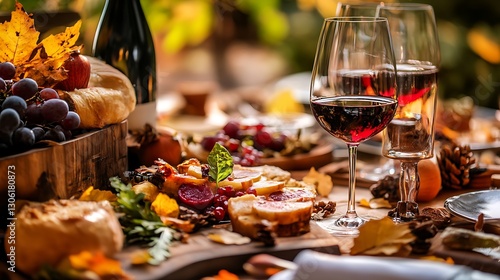 Autumn gourmet cuisine of piedmont close up