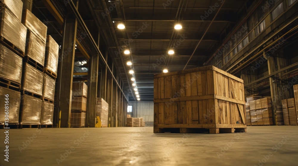 Wooden crate warehouse storage logistics industry Wooden crate warehouse storage logistics industry