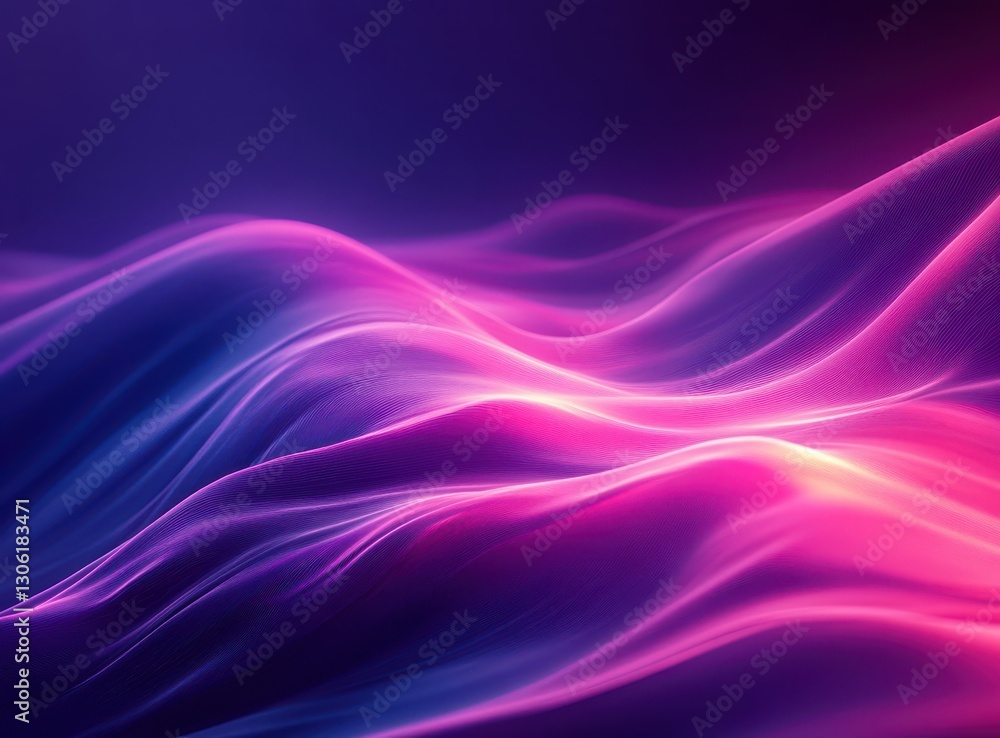 Abstract vibrant waves in pink and purple hues, flowing gently with soft lights and smooth textures, representing energy and movement in a digital space Abstract vibrant waves in pink and purple hues, flowing gently with soft lights and smooth textures, representing energy and movement in a digital space