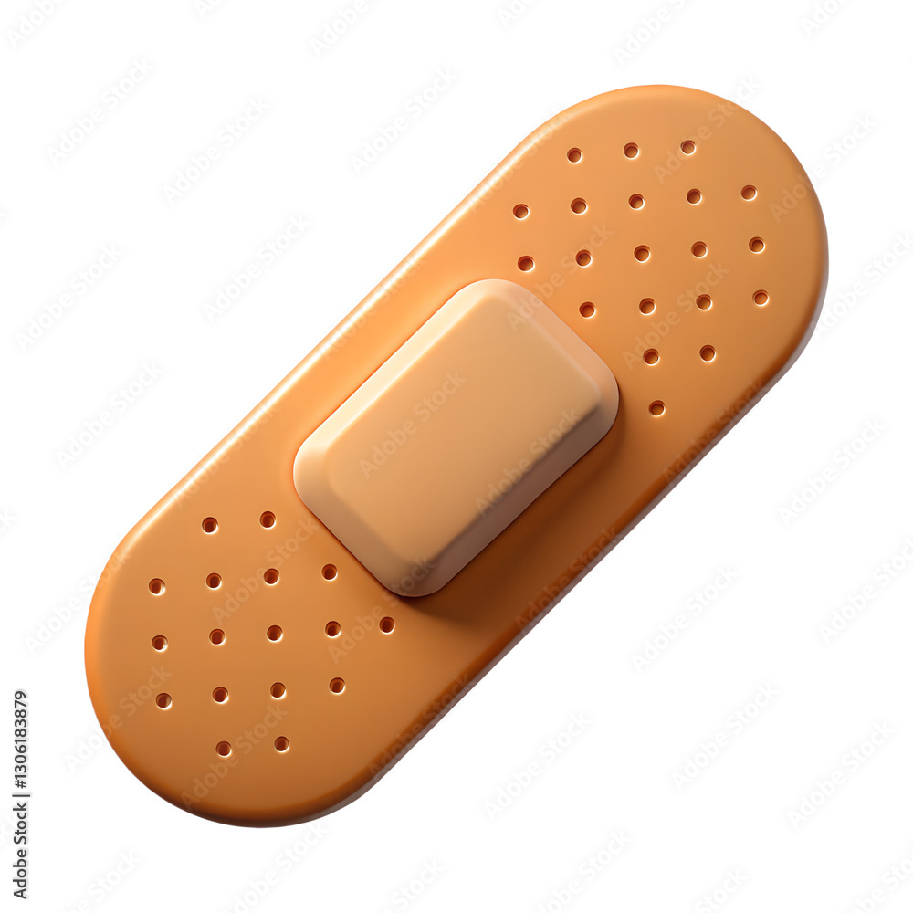 Realistic Medical Plaster. Adhesive Bandage. 3d rendering isolated on white background. Cartoon plastic style icon Realistic Medical Plaster. Adhesive Bandage. 3d rendering isolated on white background. Cartoon plastic style icon