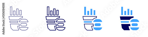 Food import tariffs icon in 4 different styles. Thin Line, Line, Bold Line, Duotone. Duotone style. Editable stroke