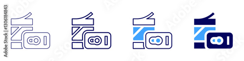 Food processing icon in 4 different styles. Thin Line, Line, Bold Line, Duotone. Duotone style. Editable stroke