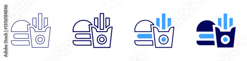 Food processing startups icon in 4 different styles. Thin Line, Line, Bold Line, Duotone. Duotone style. Editable stroke