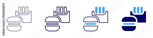 Food processing technology icon in 4 different styles. Thin Line, Line, Bold Line, Duotone. Duotone style. Editable stroke