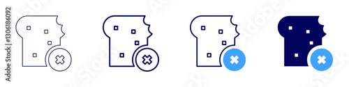 Food waste reduction icon in 4 different styles. Thin Line, Line, Bold Line, Duotone. Duotone style. Editable stroke