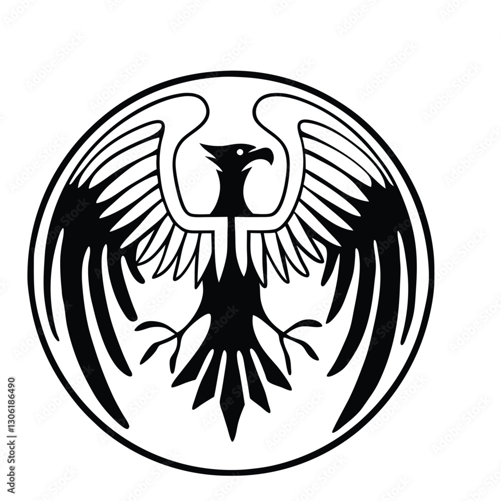 Obraz premium Bird circle wings logo symbol