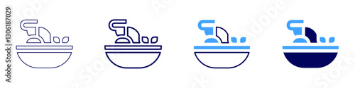 Tom yum icon in 4 different styles. Thin Line, Line, Bold Line, Duotone. Duotone style. Editable stroke