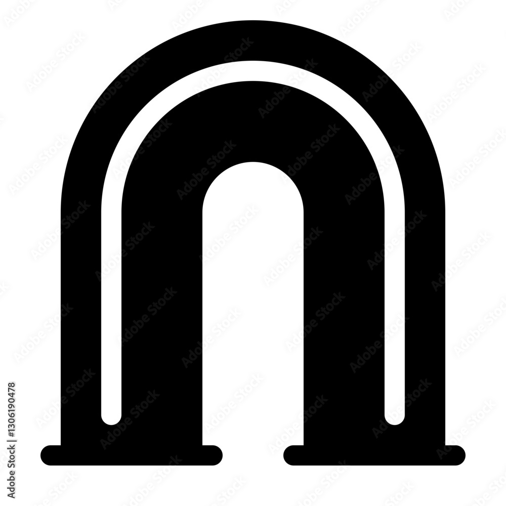 Fototapeta premium U-Shaped Pipe Icon, Ideal for industrial, plumbing, or engineering designs.