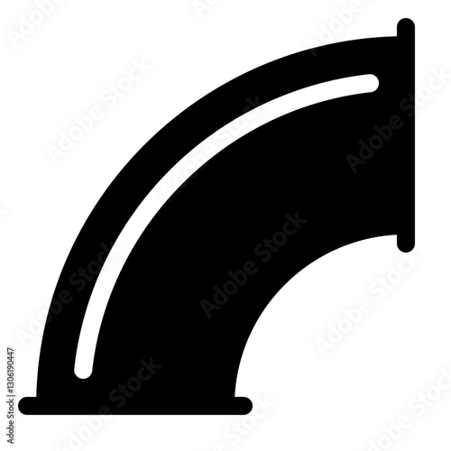 Elbow Pipe Icon, A Simple Vector Illustration of a 90-Degree Pipe Bend