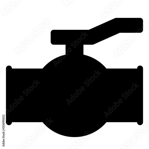 Handle Valve Icon, Ideal for industrial, plumbing, or engineering designs.