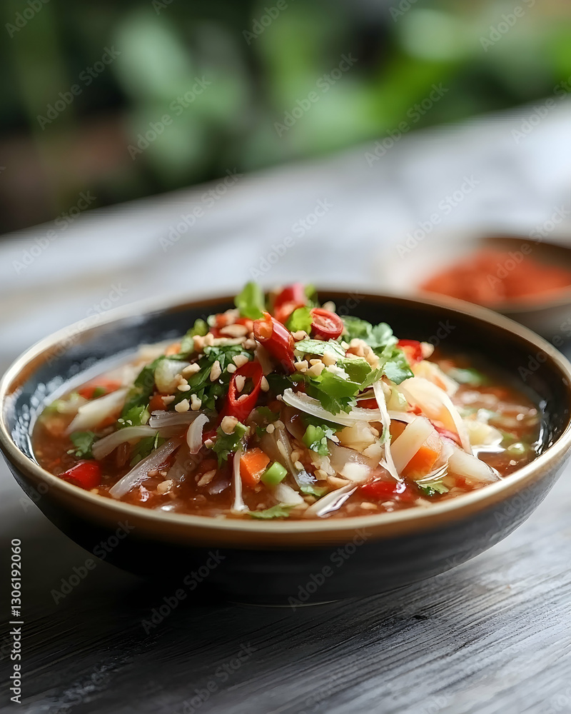 Authentic Thai Som Tam, A Vibrant Papaya Salad Still Life Photograph Authentic Thai Som Tam, A Vibrant Papaya Salad Still Life Photograph
