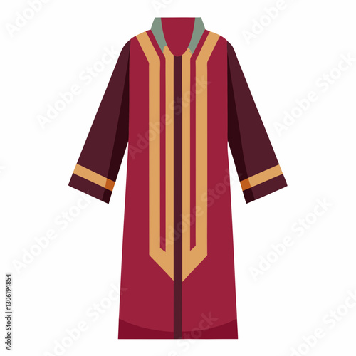 Djellaba Garb Vector Art on White Background