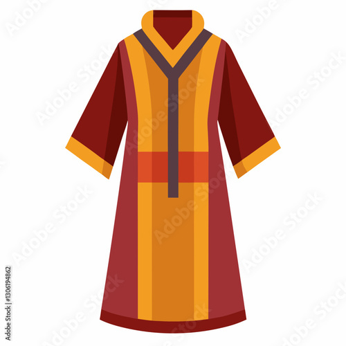 Djellaba Garb Vector Art on White Background