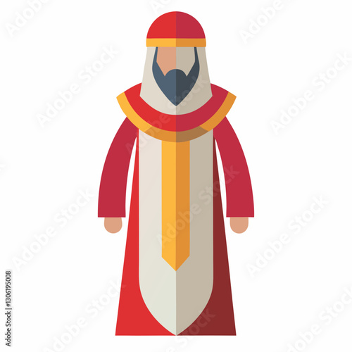 Djellaba Garb Vector Art on White Background