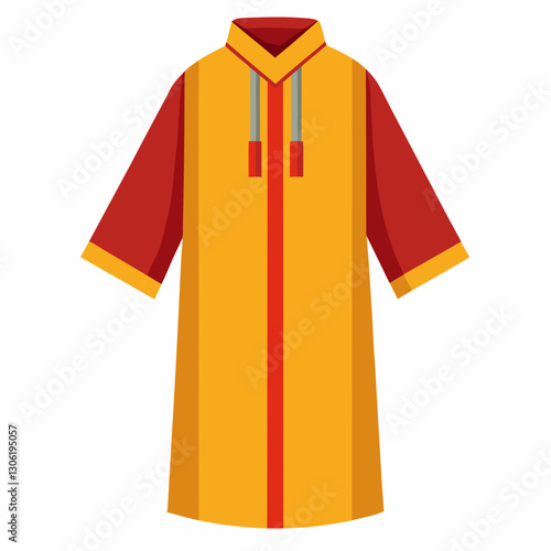 Djellaba Garb Vector Art on White Background