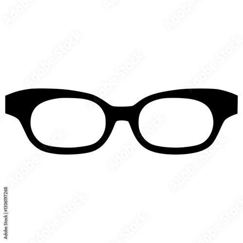 Minimalist Black Eyeglasses Frame SVG | Vector Glasses Silhouette