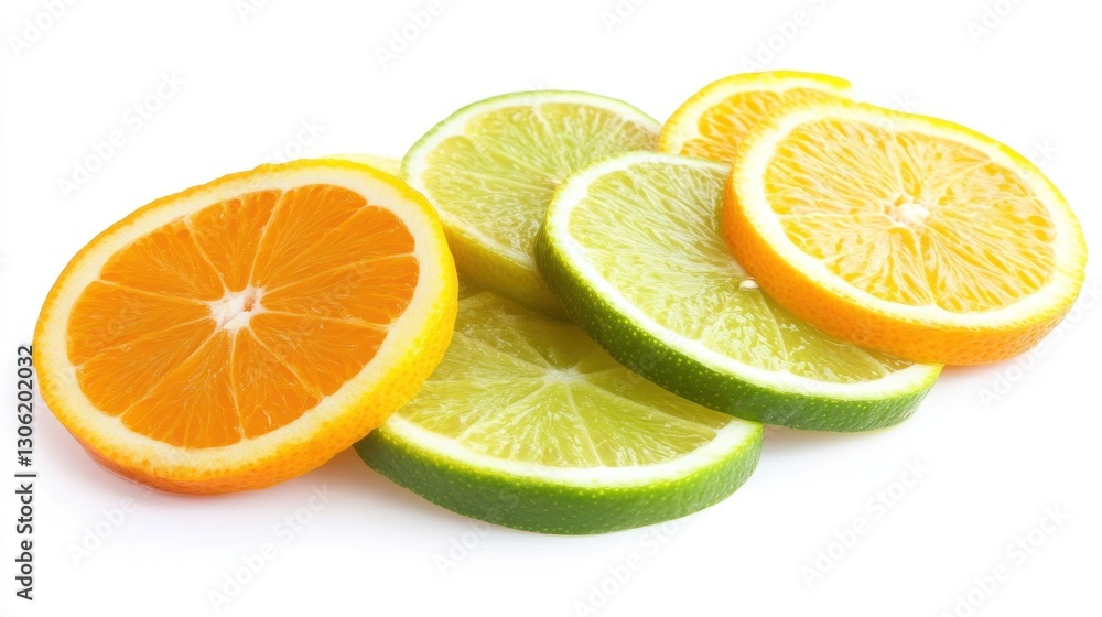 Fresh citrus slices on white background Fresh citrus slices on white background