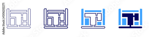 Blueprint icon in 4 different styles. Thin Line, Line, Bold Line, Duotone. Duotone style. Editable stroke