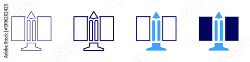 Design adaptation icon in 4 different styles. Thin Line, Line, Bold Line, Duotone. Duotone style. Editable stroke