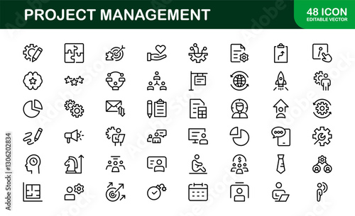 Versatile Project Management Icons - Designed for Task Management, Scheduling, and Team Tools