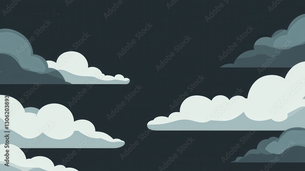 Clouds drifting across a charcoal gray sky create a serene backdrop for meditation and relaxation Clouds drifting across a charcoal gray sky create a serene backdrop for meditation and relaxation