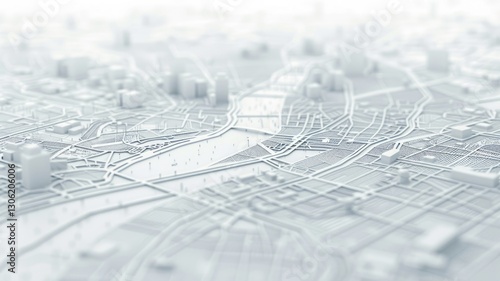 City plan picture with detail about road for transportation and location of infrastructure building inside town. Complex data of structure and street inside architectural map for construction. AIG53.