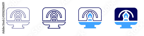 Design perception icon in 4 different styles. Thin Line, Line, Bold Line, Duotone. Duotone style. Editable stroke