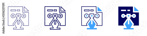 Design prototypes icon in 4 different styles. Thin Line, Line, Bold Line, Duotone. Duotone style. Editable stroke