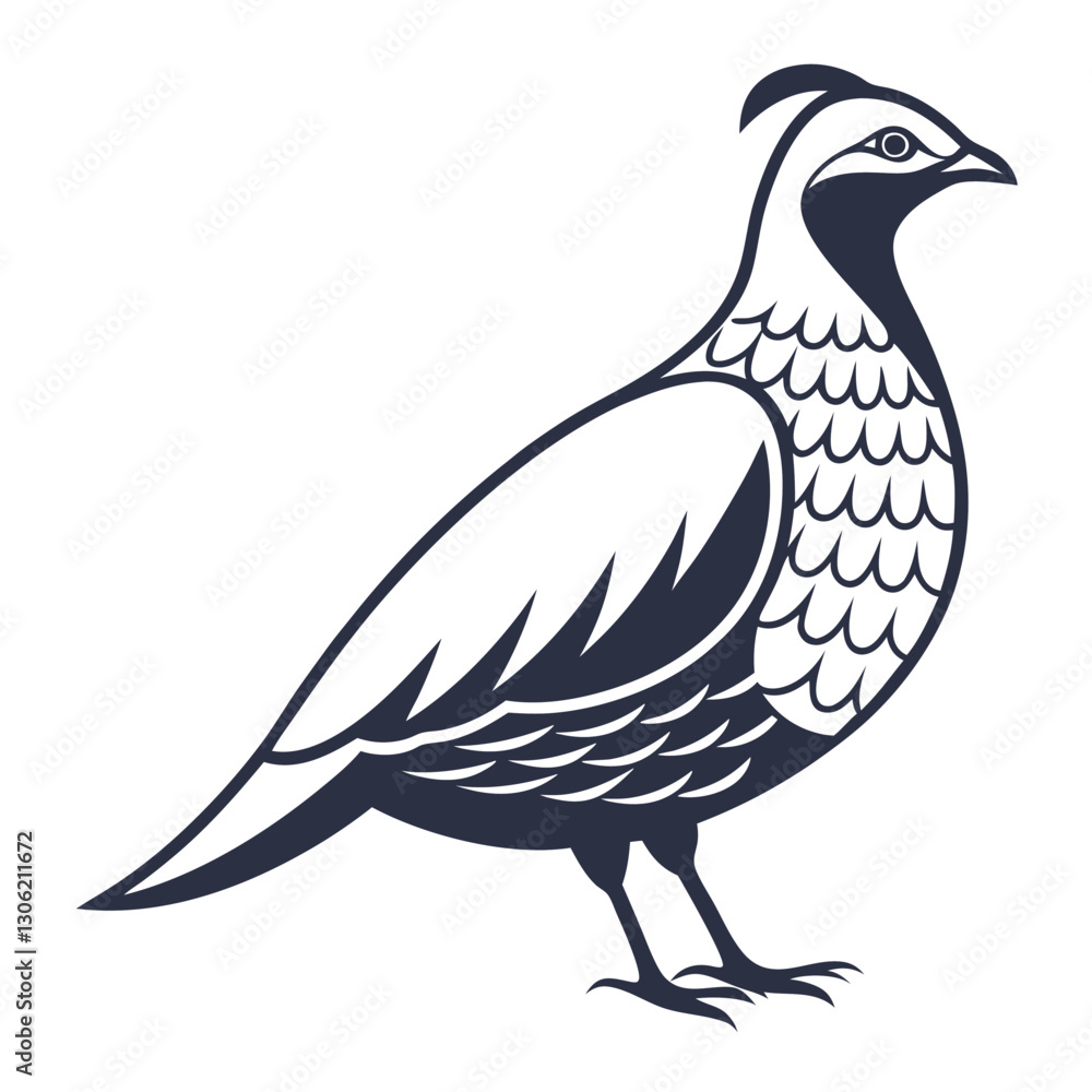 Obraz premium Ruffed Grouse Shadow Art Hunting and Nature Symbol