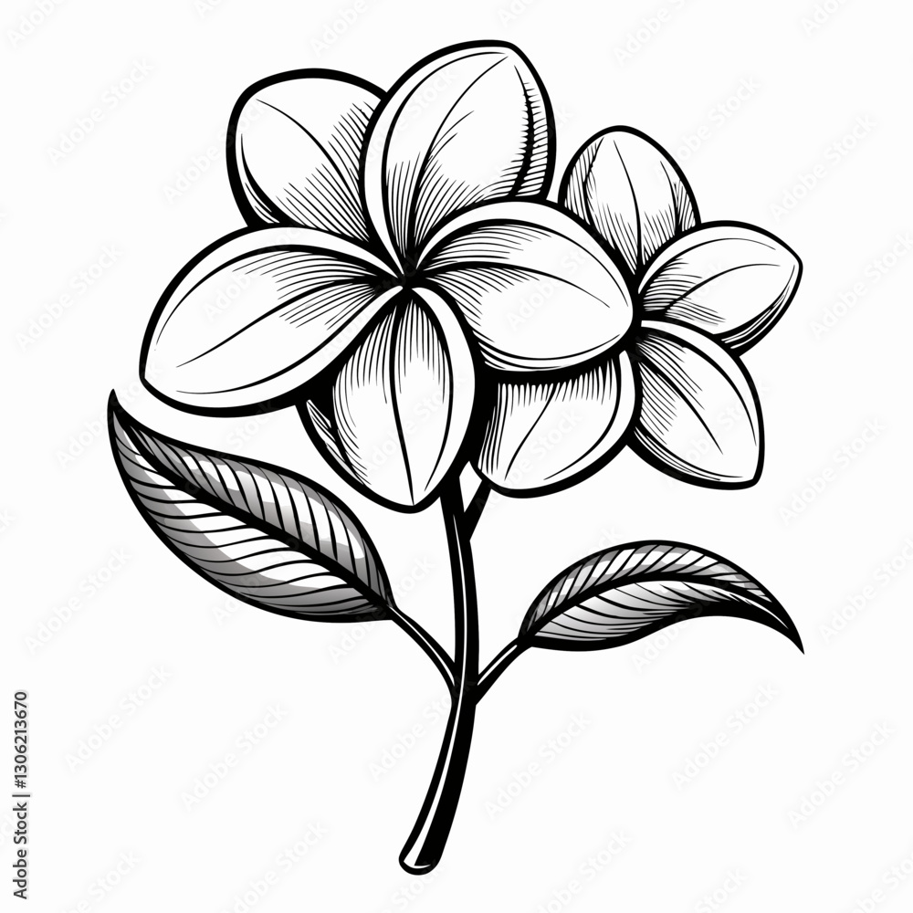 Obraz premium black and white flower