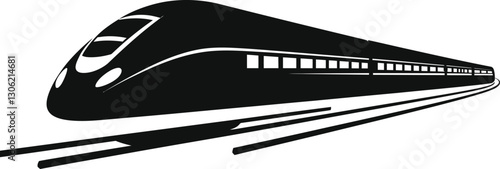 High-speed train vector icon illustration