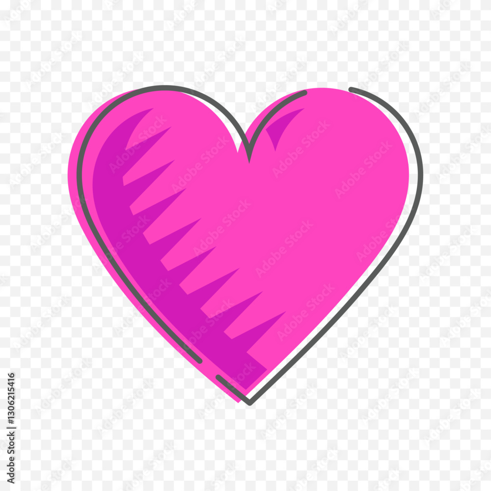 Hand drawn heart on white background. Valentines Day vector elements heart shapes love